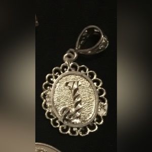 Sterling sliver initial charm slide 2 charms J and M